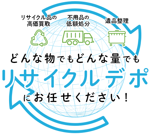 リサイクル品の高価買取　不用品の低額処分　遺品整理